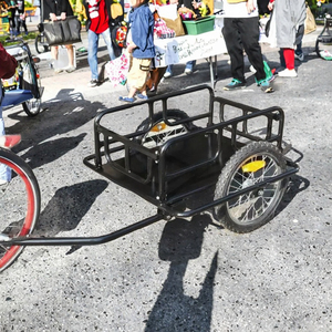 <span class=keywords><strong>Remolque</strong></span> de Bicicleta de Acero Resistente de 130 kg, Carrito de Transporte Plegable, <span class=keywords><strong>Remolque</strong></span> de Bicicleta Duradero - Product Image 1