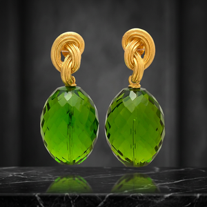 Pendientes de latón hechos a mano con piedras preciosas, chapados en oro de 18 quilates, estilo étnico unisex. - Product Image 4