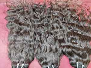 Muestra gratis de cabello virgen de visón indio Remy mechones de cierre cutícula alineada estilo de onda natural longitudes estiradas 14-20 pulgadas - Product Image 4