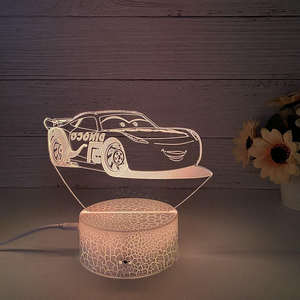 Lámpara de Anime de Carreras 3D Personalizada, Lámpara Nocturna LED Creativa con Control Remoto, Acrílico, Alimentación por USB/Batería, para Dormitorio - Product Image 4