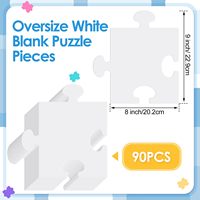 Grandes pièces de puzzle blanches vierges en vrac pour dessiner et créer votre propre puzzle géant, double feuilles de papier blanches vierges