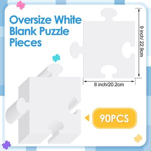 Grandes pièces de <span class=keywords><strong>puzzle</strong></span> blanches vierges en vrac pour dessiner et créer votre propre <span class=keywords><strong>puzzle</strong></span> géant, double feuilles de papier blanches vierges - Product Image 2