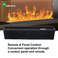 Chimenea Eléctrica Igracelite 3D con Vaporizador de Agua, Llama LED, Pantalla Táctil Inteligente, Control Remoto RGB, Decoración para el Hogar