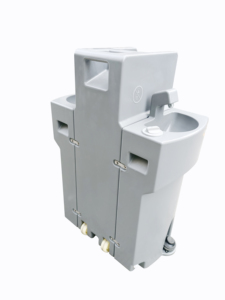 Pompe à pied pour toilettes portables – Évier de lavage des mains extérieur en plastique durable et écologique – Installations temporaires pour chantiers et marchés - Product Image 3