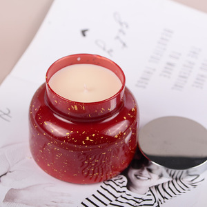 Jar Candles Soy Wax <b>Glassware</b> Round Stainless Steel Lid <b>Christmas</b> Holiday Decor Indoor Use - Product Image 2