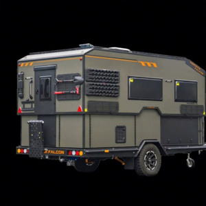 Remorque de <span class=keywords><strong>camping</strong></span> électrique tout-terrain en aluminium avec cuisine et salle de bain pour attelage de voiture et moustiquaires pour les voyages - Product Image 1