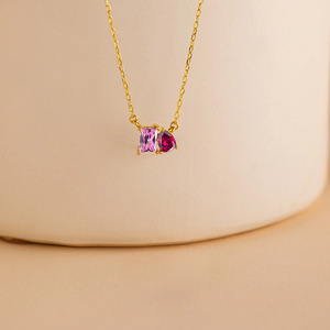 Collier en zircon coloré haut de gamme en forme de larme, cadeau de bijoux personnalisé SongYi, couleur décembre, romantique, pierre de naissance - Product Image 3