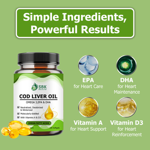 Gélules d'huile de foie de morue oméga-3 de haute qualité pour la récupération musculaire, le soutien cardiaque et immunitaire, avec vitamine A - Product Image 2