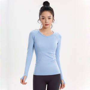 Women's Seamless Tech <b>Long</b> <b>Sleeve</b> <b>Top</b> | 4-Way <b>Stretch</b> Athletic Wear | One-Piece Yoga Shirt for Running Fitness - Product Image 5