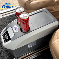 Kulkas Mobil Konsol Tengah 10L Kompresor Portabel Mini Fridge 12V 24V Freezer Sandaran Tangan 30W Outdoor Rumah Tangga