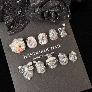 Logo personnalisé gratuit sculpté à la main amande faux ongles haute qualité presse modèle français salon ongles accessoire de beauté à la mode - Product Image 5