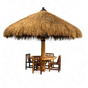 Gazebo de Bambú para Jardín con Techo de Paja para Relajación al Aire Libre, Resort, Piscina, Playa - Product Image 1