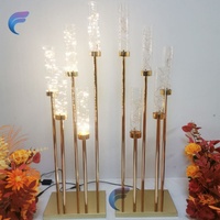 Décoration de mariage, porte-bougie en fer doré et acrylique pour les événements de mariage, marque Naisijie, modèle NSJ027