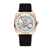 Montre-bracelet de luxe pour homme, squelette automatique mécanique, bracelet en nylon, étanche, montre-bracelet pour homme d'affaires