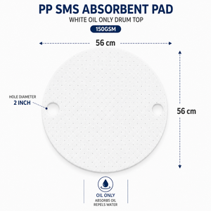 Tampon absorbant en tissu polypropylène économique blanc pour huile uniquement 56cm x 56cm pour dessus de fût - Product Image 2