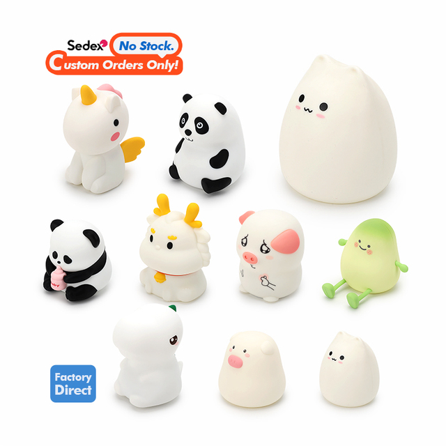 Custom Kawaii Cute Animal Silicone LED Night Light Children's Bedroom Decorative Sleeping Lamp Novelty Gifts