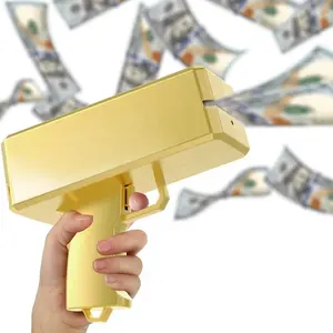 Goud Geld Pistool Verdienen Geld Regen Super Plastic Pistool Speelgoed Shot Spray Echt Gouden Geld Speelgoed Pistool Voor Partij Aangepaste Logo