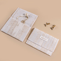 Petite pochette à bijoux en coton 100% naturel, imprimée sur mesure avec logo, pochette à bijoux pour boucles d'oreilles, bracelet