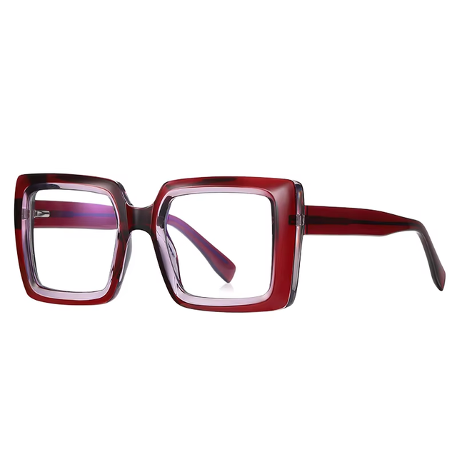 2024 Fashion Oversized Glasses Frame Square TR90 Optical Fashion Anti Blue Light Women's Eyeglasses