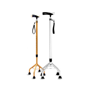 Bastón de cuatro patas de aleación de aluminio, altura ajustable, antideslizante, para personas mayores, senderismo y camping al aire libre. - Product Image 5