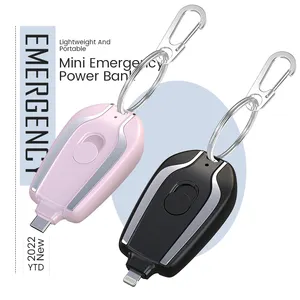 Mini llavero con luz indicadora, cargador portátil de batería móvil, cargador de teléfono de emergencia, disponible