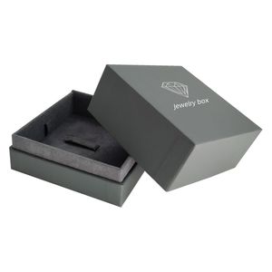 Изготовленный на заказ Серебряная фольга логотип роскошный мягкий на ощупь картонные подарочные коробки для ювелирных изделий браслет ожерелье коробка для ювелирных изделий - Product Image 1