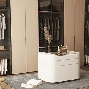 Armoires modernes de luxe et rangement modulaire sur mesure pour salon, îlot de rangement en bois massif - Product Image 3