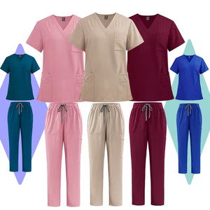 Divise Mediche in Offerta, Completi Sanitari per Infermieri, Set Clinici in Maglia con Maglietta a Maniche Corte e Pantaloni - Product Image 6