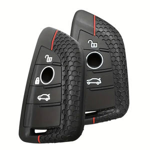 Nouveau nid d'abeille télécommande clé étui Fob coque couverture porte-anneau protecteur pour <span class=keywords><strong>BMW</strong></span> IX I7 X7 X5 Silicone porte-clés couverture - Product Image 3
