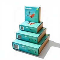 Boîte cadeau en papier ondulé écologique Teknikio, design gaufré, fermeture magnétique, pour kits de bricolage, jouets éducatifs, emballage