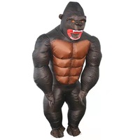 Costume de mascotte d'animal gorille gonflable unisexe, taille adulte, couleur personnalisable, pour fête de cosplay d'Halloween, festival actif