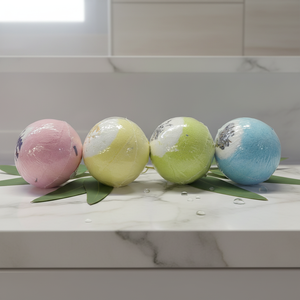 KORMESIC 80g Bombas <span class=keywords><strong>de</strong></span> Baño Naturales con Fragancia a Rosa Oceánica, Manzanilla y Té Verde, Etiqueta Privada al por Mayor, Bombas <span class=keywords><strong>de</strong></span> Baño Arcoíris - Product Image 3