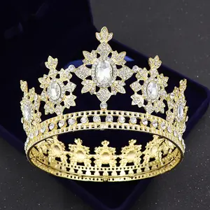 13cm baroque luxe princesse reine bijoux strass couronne diamant en métal cristal tiare