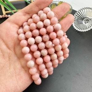 Bracelet extensible en perles de pierre d'énergie en cristal de quartz d'opale rose naturelle pour femmes - Product Image 3