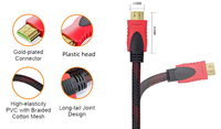 Câble Ethernet haute Performance micro 1080p 60hz 120hz HdTv Hdmi 4k 1.5M noir rouge tressé mâle à mâle