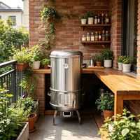 Four à charbon portable en acier inoxydable pour extérieur - 40 cm x 91 cm - Capacité de cuisson 10-20 kg