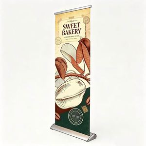 Base de Exhibición Portátil para Banner Publicitario, Ajustable, Automática, Digital, de Aluminio, con Impresión Personalizada - Product Image 1