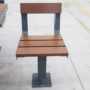 Juego de Mesa y Sillas de Acero para Patio de 4 Asientos Banca de Parque Restaurante Muebles de Exterior de Metal y Madera de Teca - Product Image 5