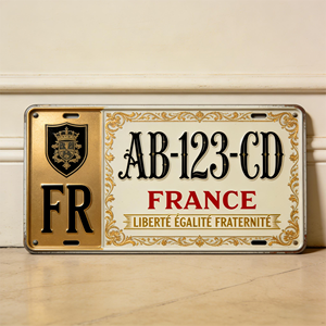 Plaque d'immatriculation vintage personnalisée France Liberte Egalite Fraternite, échantillon gratuit, faible MOQ pour la décoration, plaque d'immatriculation personnalisée - Product Image 2