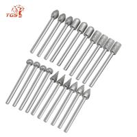TGS Lot de 20 têtes de meulage diamantées à grain fin, diamètre du manche 6 mm, pour polissage de pierres précieuses, matériaux de gravure, OEM