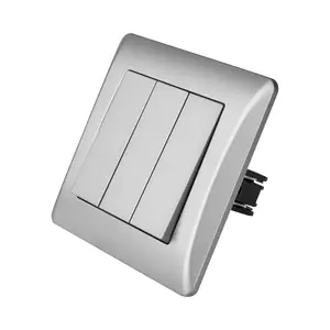 Mvava Gray Color 3 Gang 2 Gang 1 Way 2 Way Wall Mounted Electric Power Push Button Home Light Wall Switches