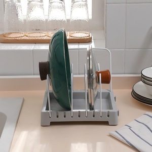 Support de couvercle de pot en plastique, porte-couverts de cuisine avec repose-cuillère, rangement de comptoir pour ustensiles de cuisine - Product Image 4