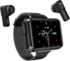 T91 Smart Watch Armband 2 In 1Tws Draadloze Oordopjes 1.4 Inch Hartslag Bloeddruk Fitness Polsband