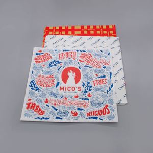 Custom Printing logo Non-stick Food Grade Heat Resistant Greaseproof <b>Paper</b> Sandwich Wax <b>Red</b> <b>Wrapping</b> <b>Paper</b> Sheets - Product Image 1