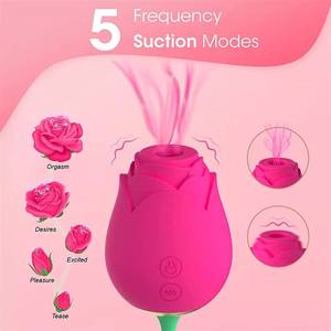 Sexshop Jouets sexuels pour femmes, jouet double face, vibromasseur long <span class=keywords><strong>en</strong></span> forme de rose pour stimulation vaginale - Product Image 2