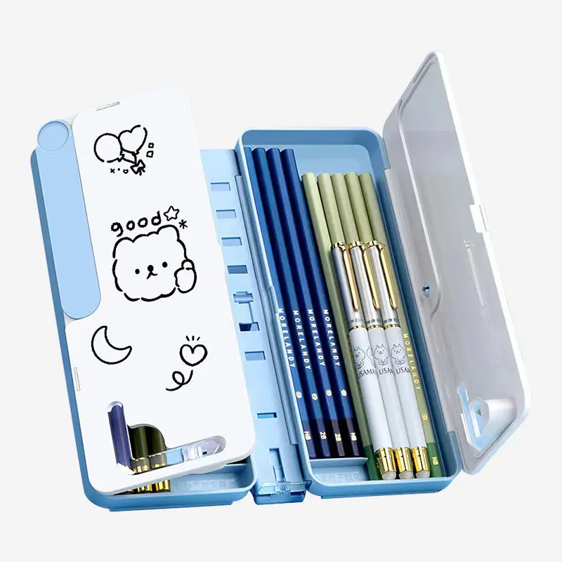 Rts Multifunctionele Pennenhoes + Boekenplank + Whiteboard Aangepast Logo Cartoon Schattige Schoolpotloodzak Kleur Etui Aangepaste Pennenhoes