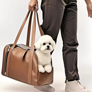Bolsa de Viaje Moderna para Perros con Cierre de Cremallera, Bolso de Transporte para Mascotas, Impermeable, Transpirable, de PU - Product Image 1