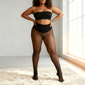 Nouveaux leggings en molleton à couture unique, tendance, avec bande de compression, leggings de contrôle du ventre, leggings <span class=keywords><strong>semi</strong></span>-transparents pour l'hiver, vêtements de compression - Product Image 4