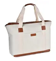 Borsa Shopping in tela resistente per il trasporto borsa a tracolla per donna borsa grande in cotone con manico in pelle