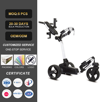 Chariot de golf électrique personnalisable OEM/ODM, chariot de golf à 3 roues pliable motorisé avec poignée réglable